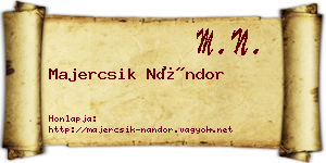 Majercsik Nándor névjegykártya
